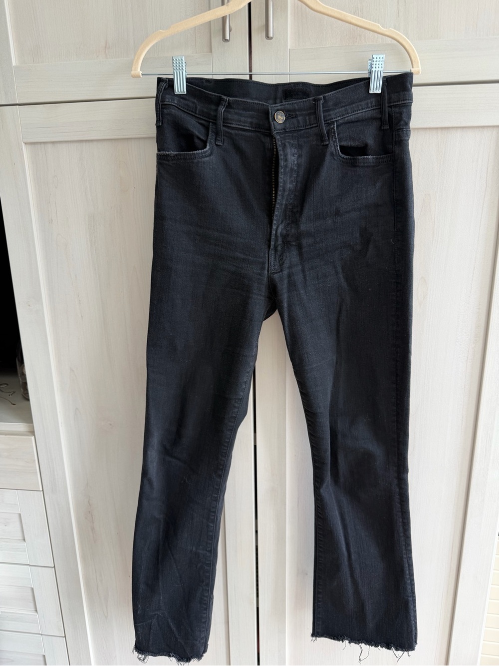 MOTHER Black Slim Straight Jeans